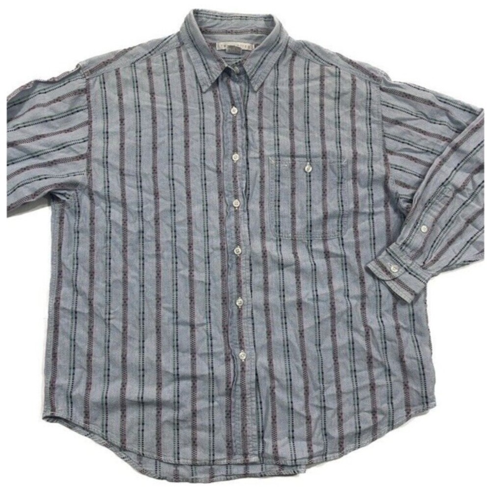 Vintage 90s Y2k The Limited‎ Women's Chambray Button Up Shirt Large Oversized